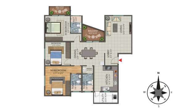elegant terraces apartment 3 bhk 1839sqft 20213810123814