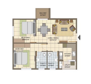 2 BHK Apartment at Elegant Tranquility, Rajarajeshwari Nagar – for Sale