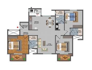  3 BHK Apartment at Elegant Whispering Winds, Kanakapura Road – for Rent