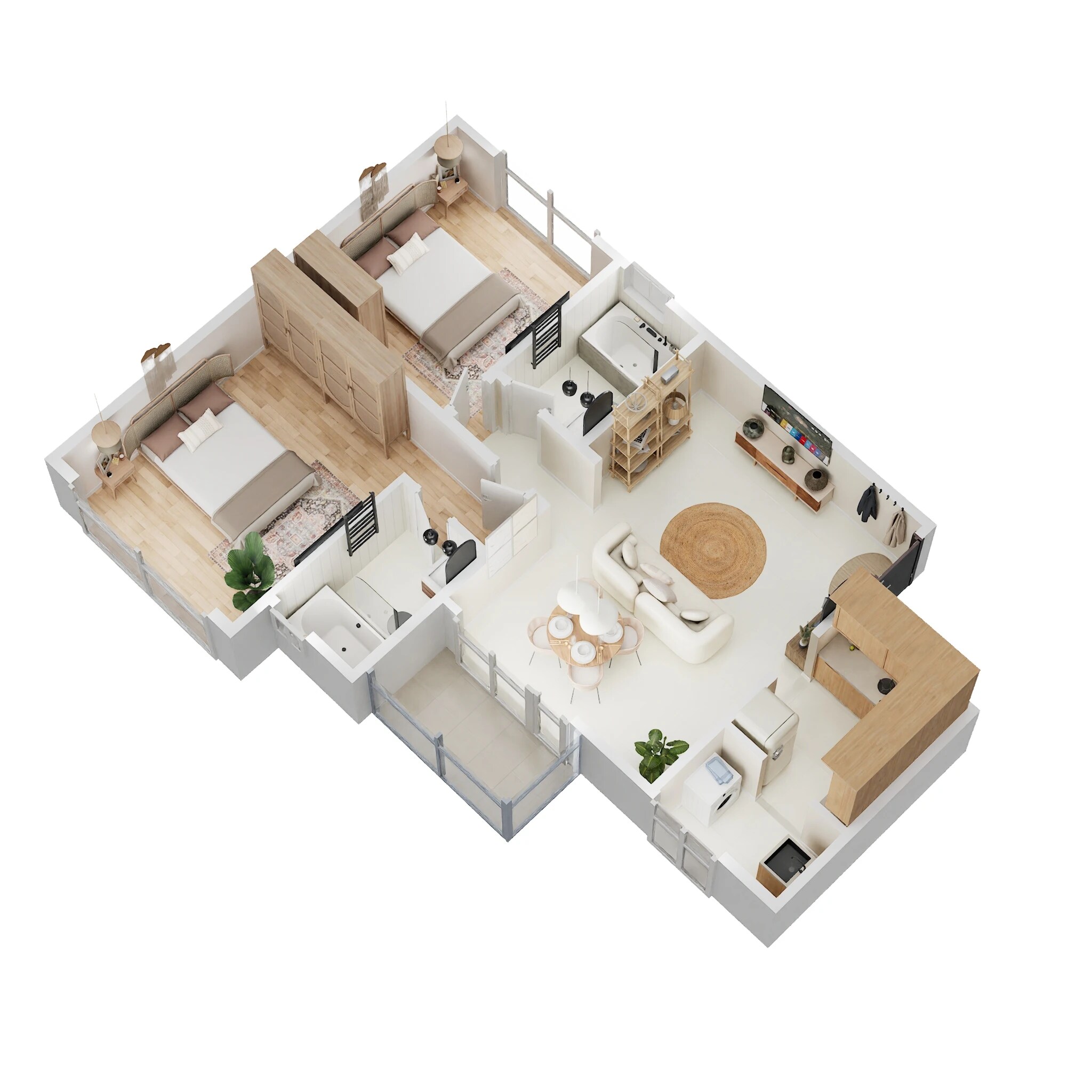 2 BHK 1100 Sq. Ft. Apartment