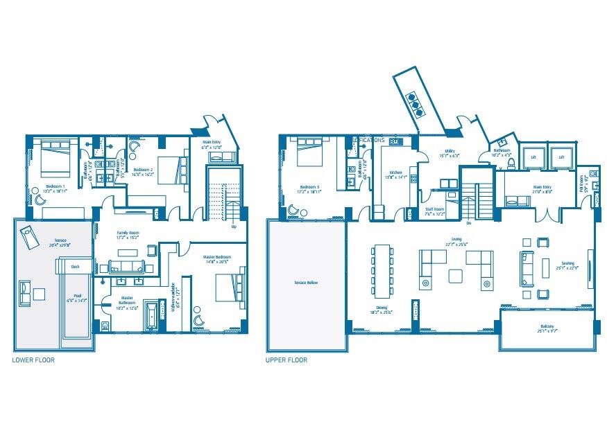 Floor plan of 4 BHK 7825 Sq. Ft. Apartment in Embassy Lake Terraces, Bangalore