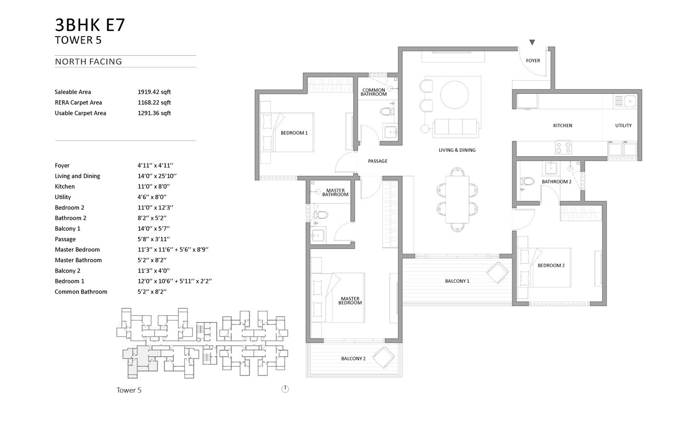 3 BHK 1919 Sq. Ft. Apartment