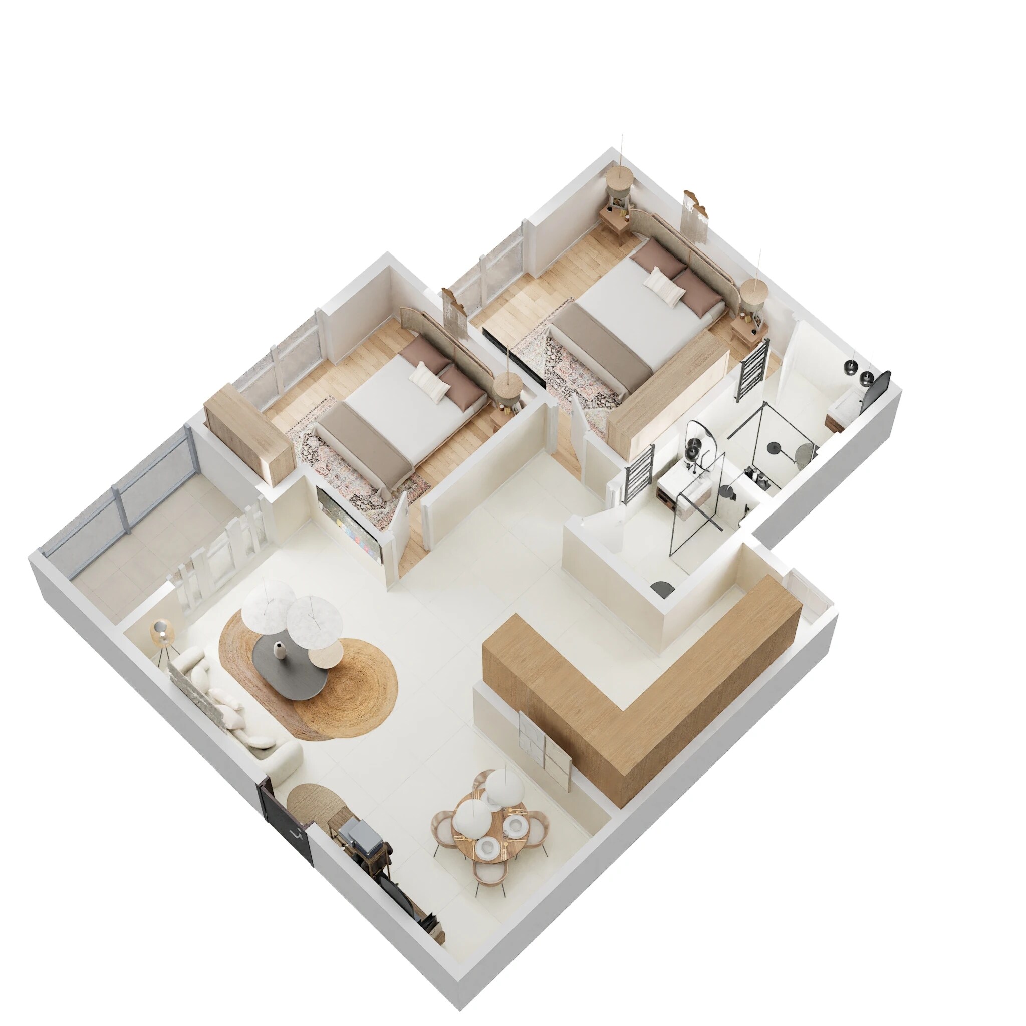 2 BHK 1110 Sq. Ft. Apartment