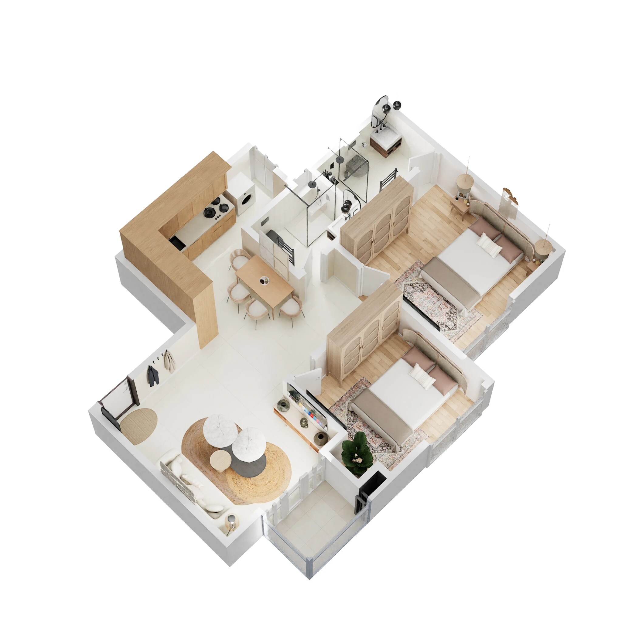 2 BHK 971 Sq. Ft. Apartment