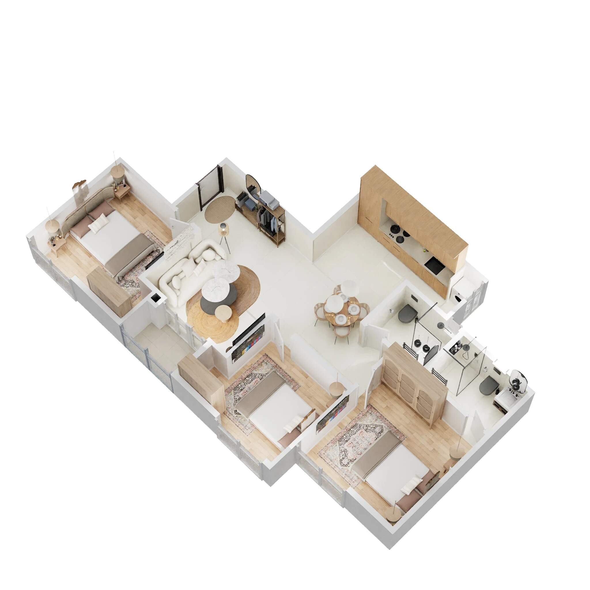 3 BHK 1228 Sq. Ft. Apartment