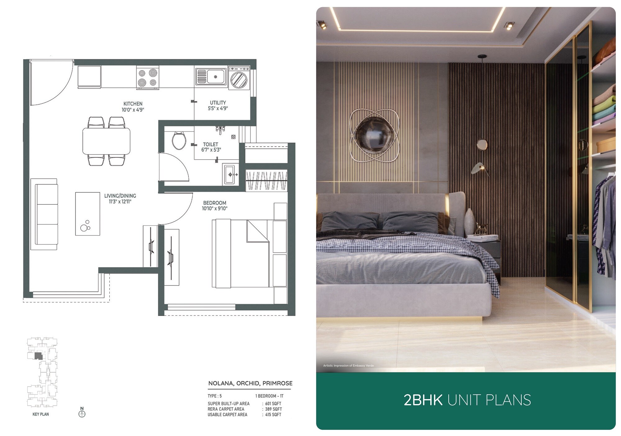1 BHK 601 Sq. Ft. Apartment