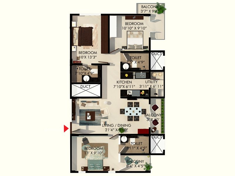 Eminence park 3 BHK Layout