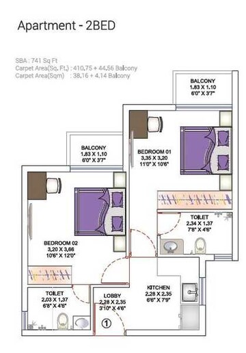  2 BHK Apartment at Emprasa, Hoskote – for Sale