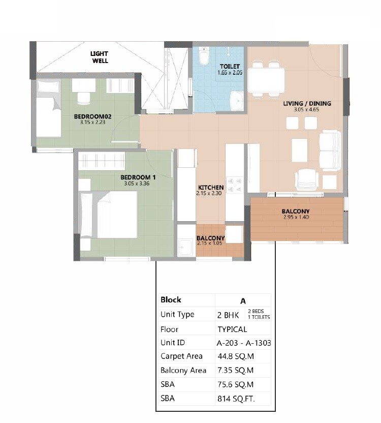 Other, esteem-south-park 2 Bedroom 814 Sq.Ft. Apartment In Bannerghatta Road Bangalore 8683868