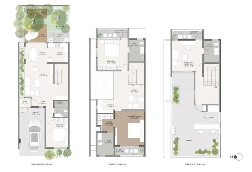 Floor plan of 4 BHK 2690 Sq. Ft. Villa in Evantha Earthen Ambience, Bangalore