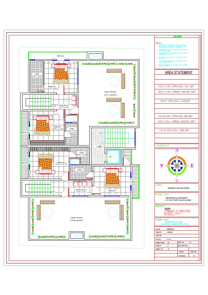 Floor plan of 4 BHK 3100 Sq. Ft. Apartment in Feather Stone East Bourne, Bangalore