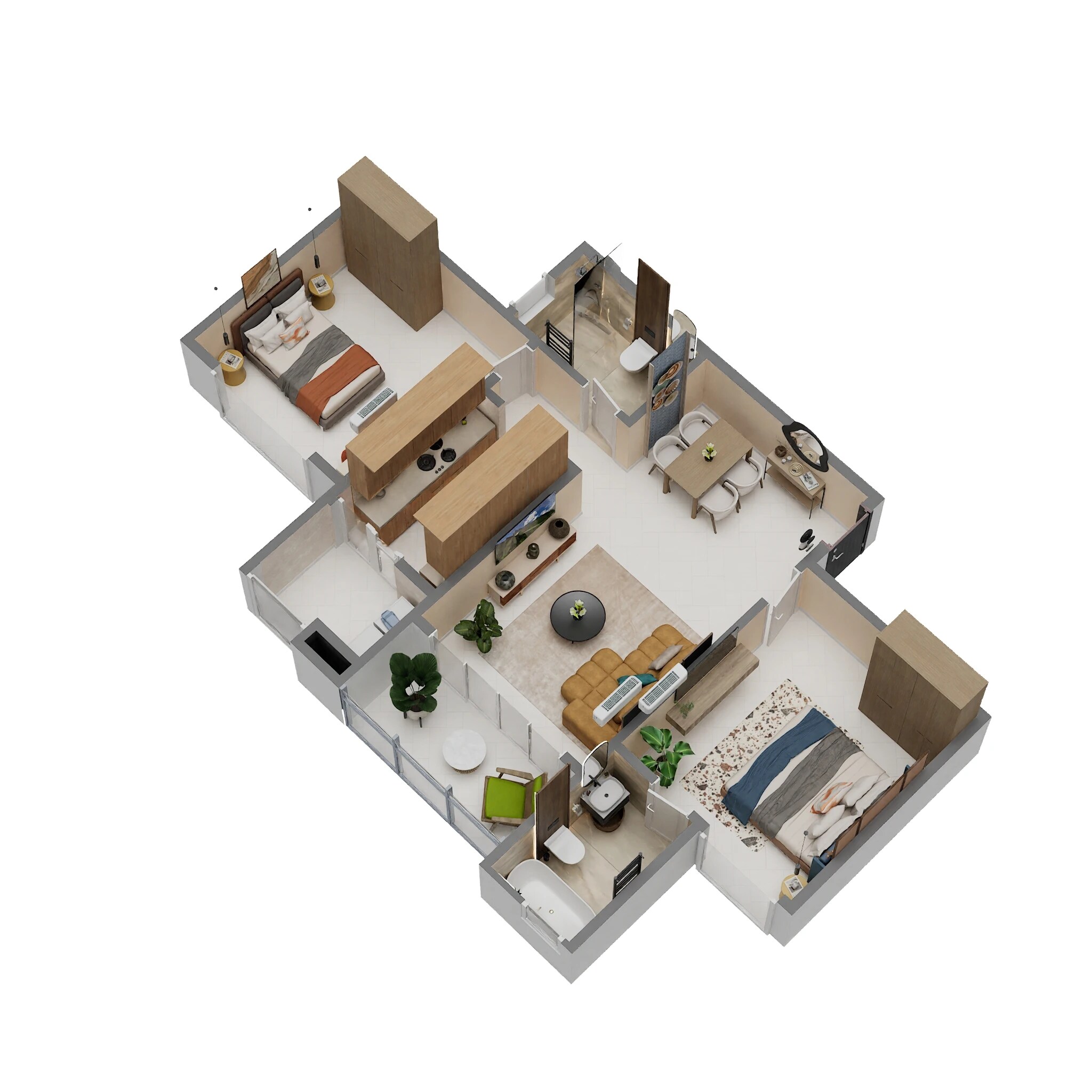 2 BHK 1113 Sq. Ft. Apartment