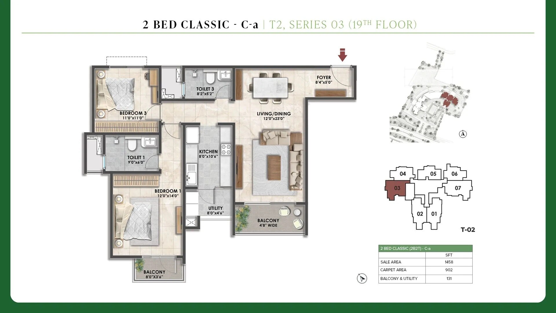 2 BHK 1458 Sq. Ft. Apartment