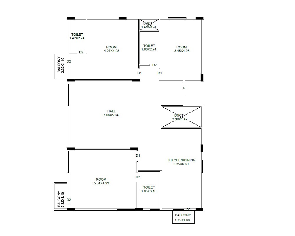 Floor plan of 3 BHK 2746 Sq. Ft. Apartment in First The Abode, Bangalore