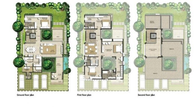 Floor plan of 4 BHK 4250 Sq. Ft. Villa in Fortius Under The Sun, Bangalore