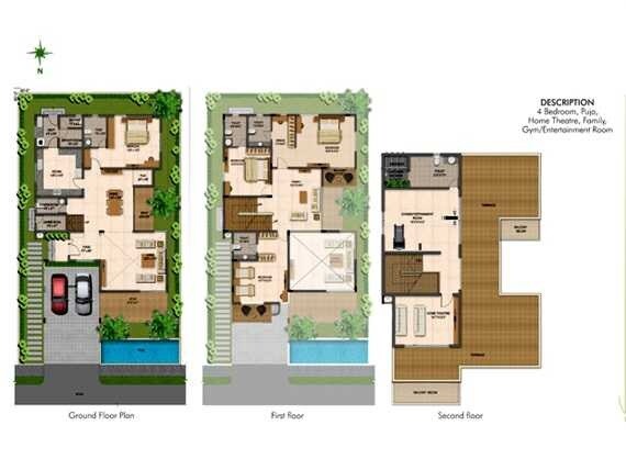 Floor plan of 3 BHK 3350 Sq. Ft. Apartment in Fortune Cosmos Hestia, Bangalore