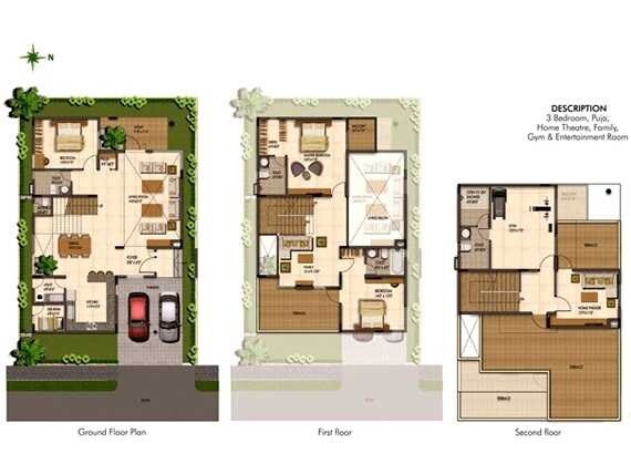 Floor plan of 3 BHK 3800 Sq. Ft. Apartment in Fortune Cosmos Hestia, Bangalore