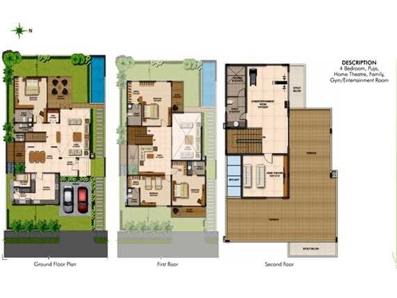 Floor plan of 4 BHK 5035 Sq. Ft. Villa in Fortune Cosmos Hestia, Bangalore