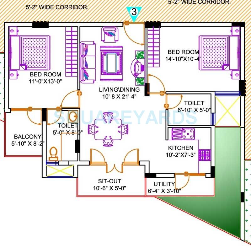 2 BHK 1128 Sq. Ft. Apartment