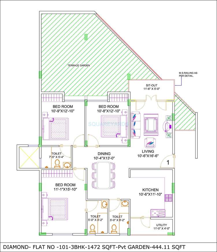 foyer infinity apartment 3bhk 1472sqft1