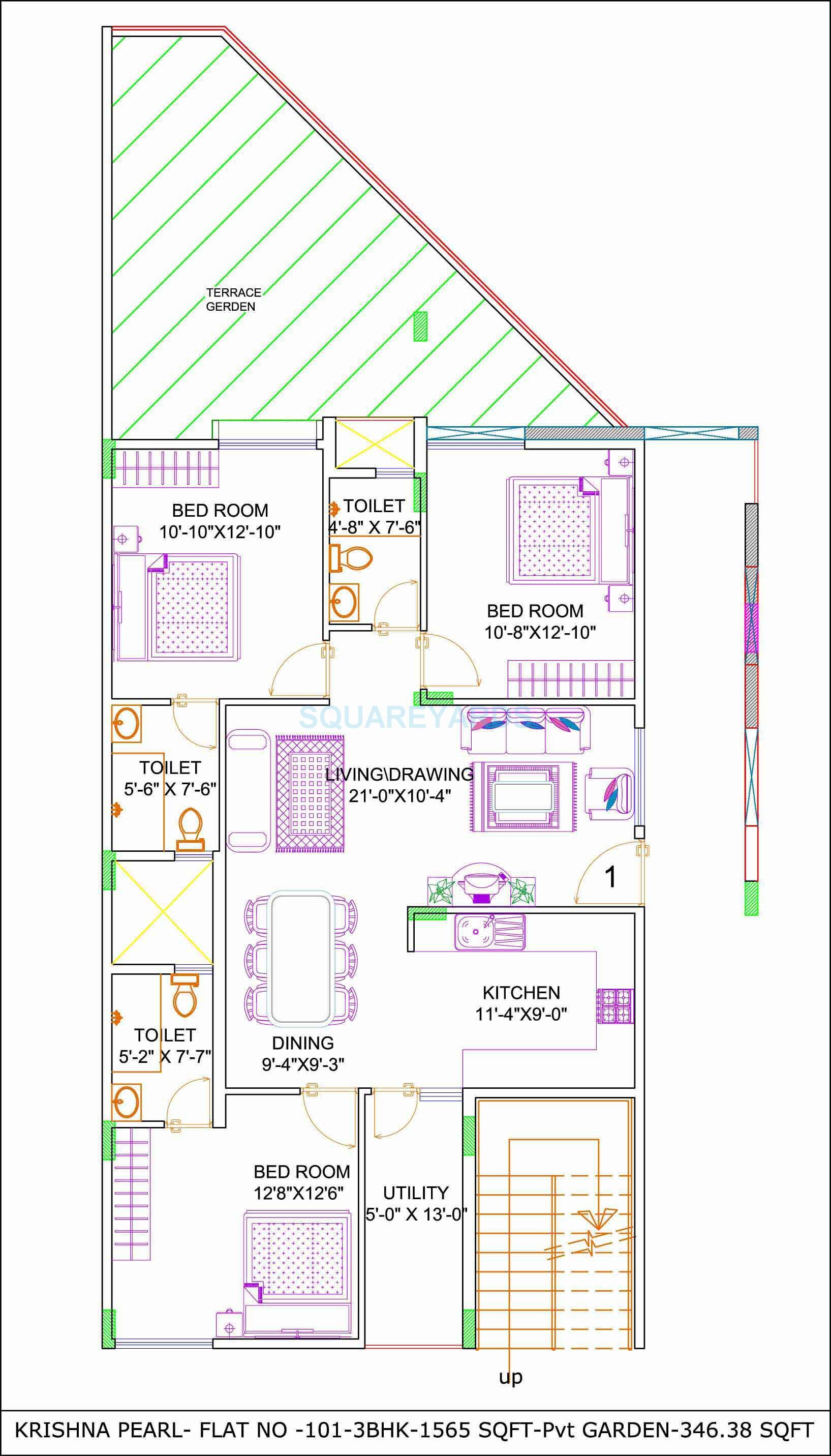 3 BHK 1552 Sq. Ft. Apartment