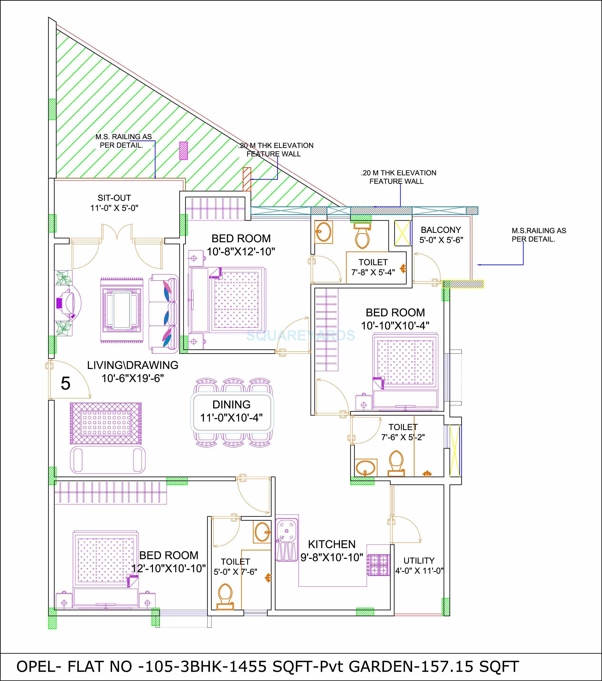 3 BHK 1620 Sq. Ft. Apartment