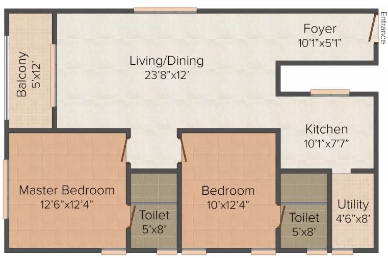2 BHK 1273 Sq. Ft. Apartment