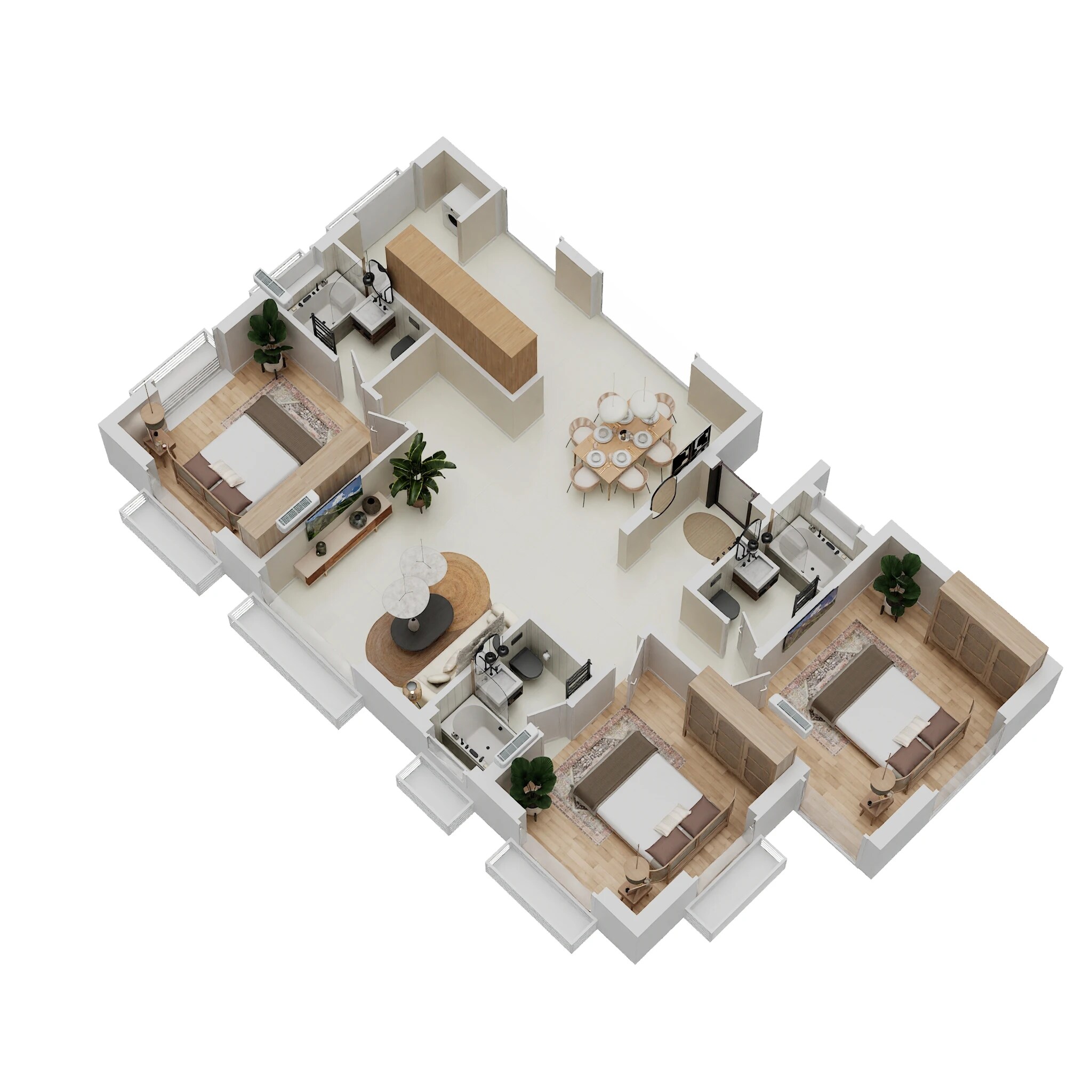 Floor plan of 3 BHK 1700 Sq. Ft. Apartment in Galaxy Tower, Bangalore