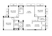 Galaxy Tower 3 BHK Layout