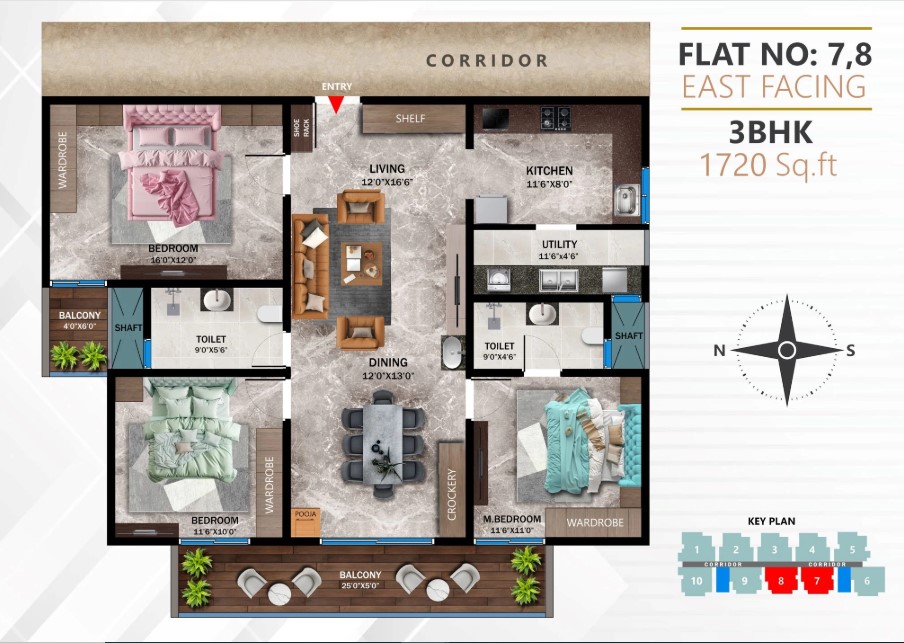 3 BHK 1720 Sq. Ft. Apartment in Garuda Kingsford