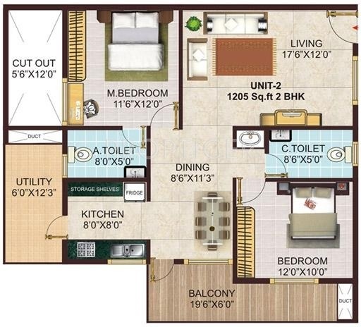gk meadows apartment 2bhk 1205sqft41