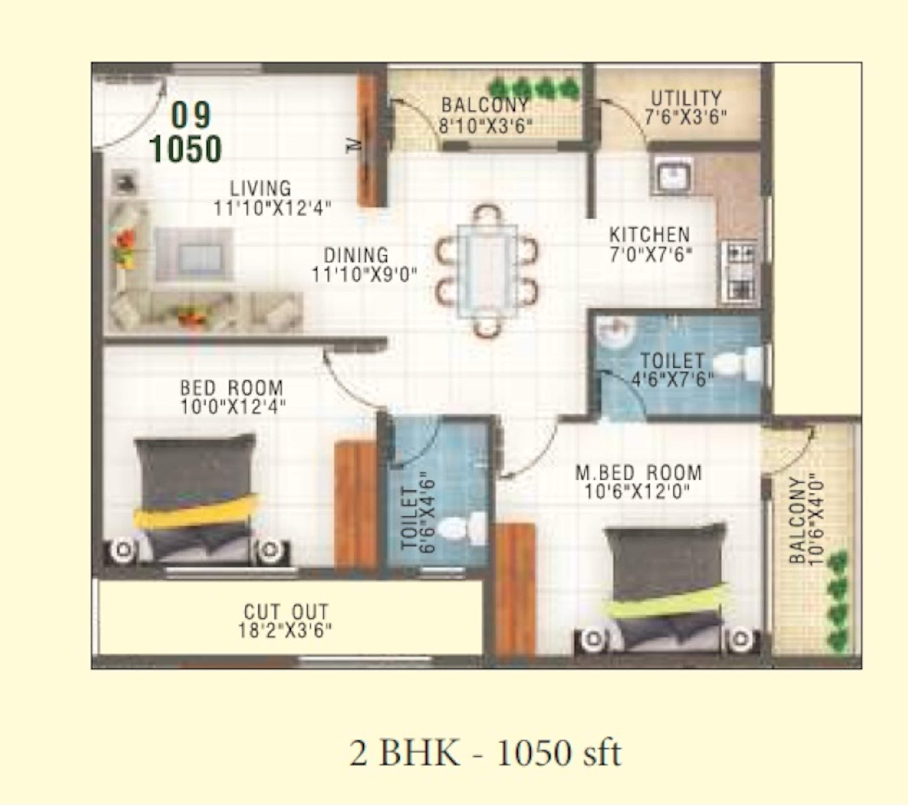 global green apple hikes apartment 2 bhk 1050sqft 20203719143746