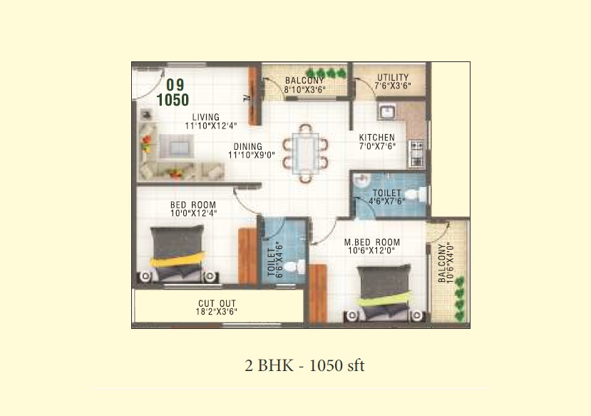 global green apple hikes apartment 2 bhk 1050sqft 20245128125104