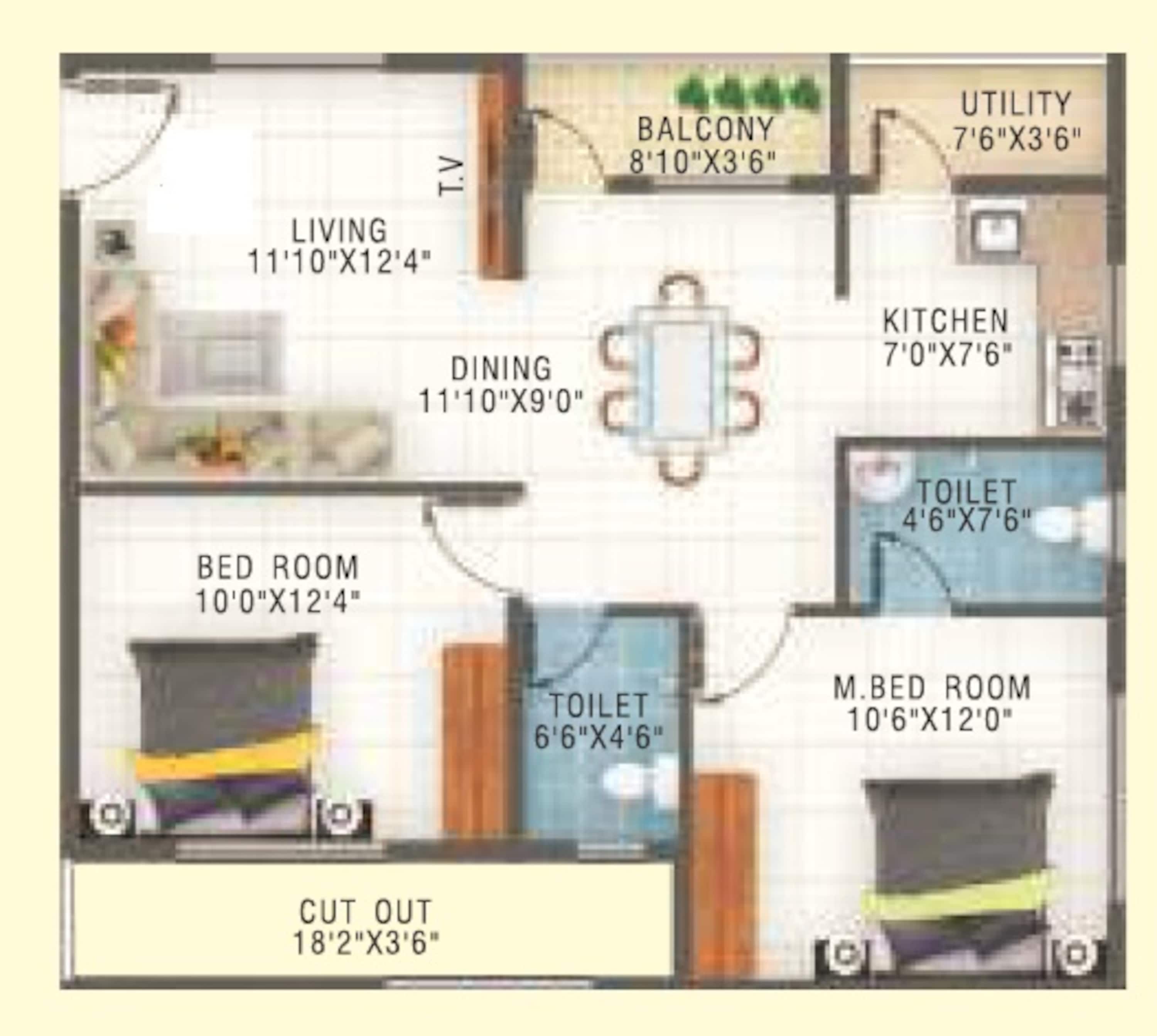 global green apple hikes apartment 2 bhk 915sqft 20203619143639