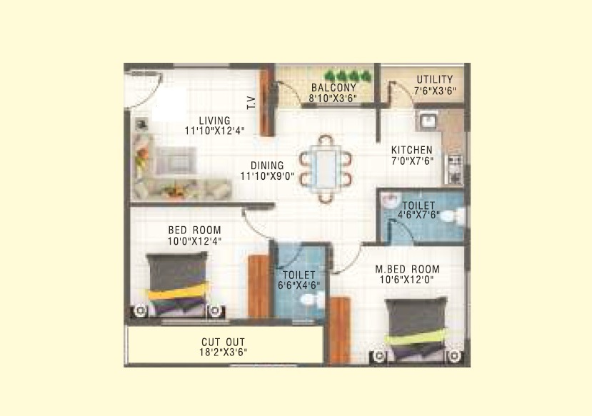 global green apple hikes apartment 2 bhk 915sqft 20245028125046