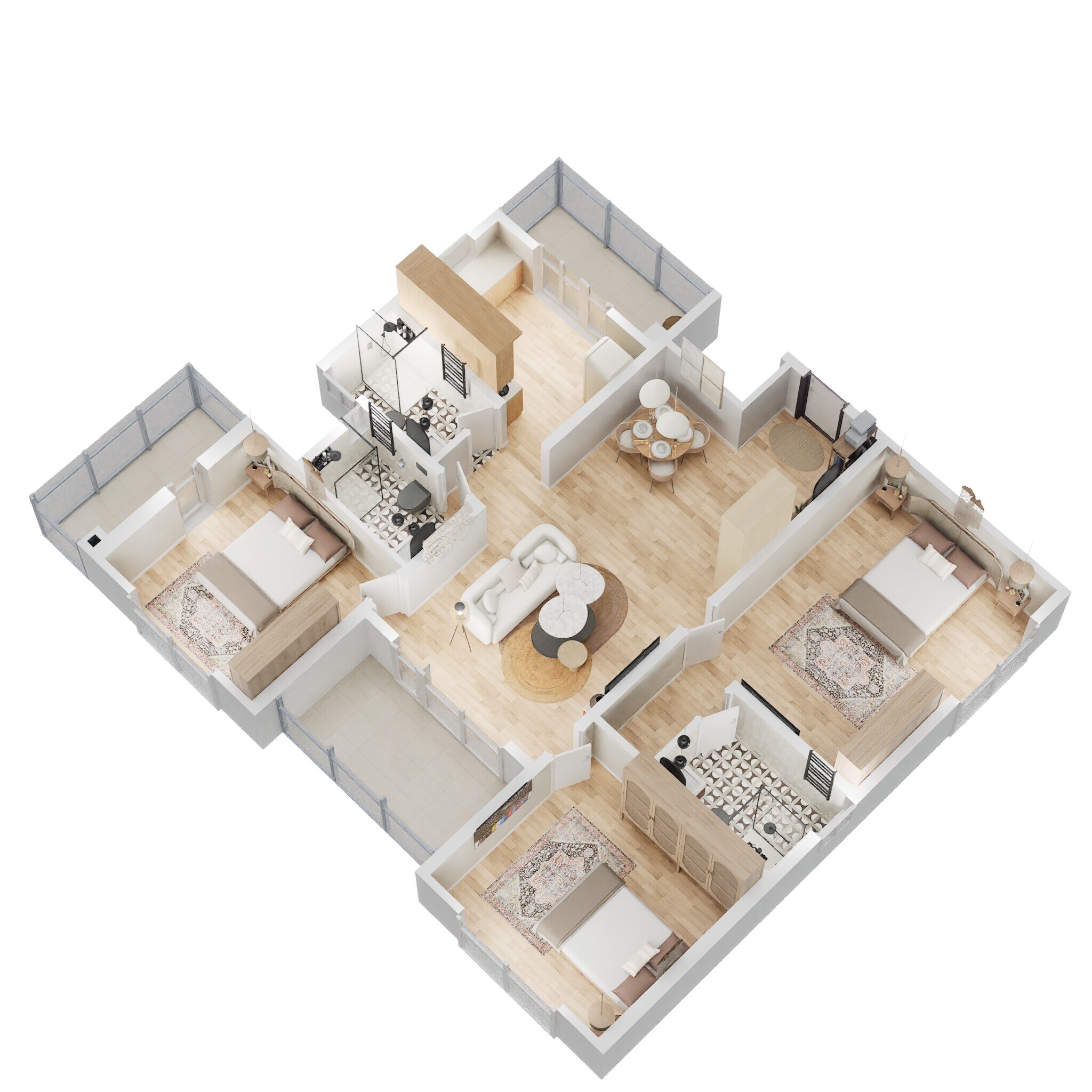 Floor plan of 3 BHK 1750 Sq. Ft. Apartment in GM Global Techies Town, Bangalore