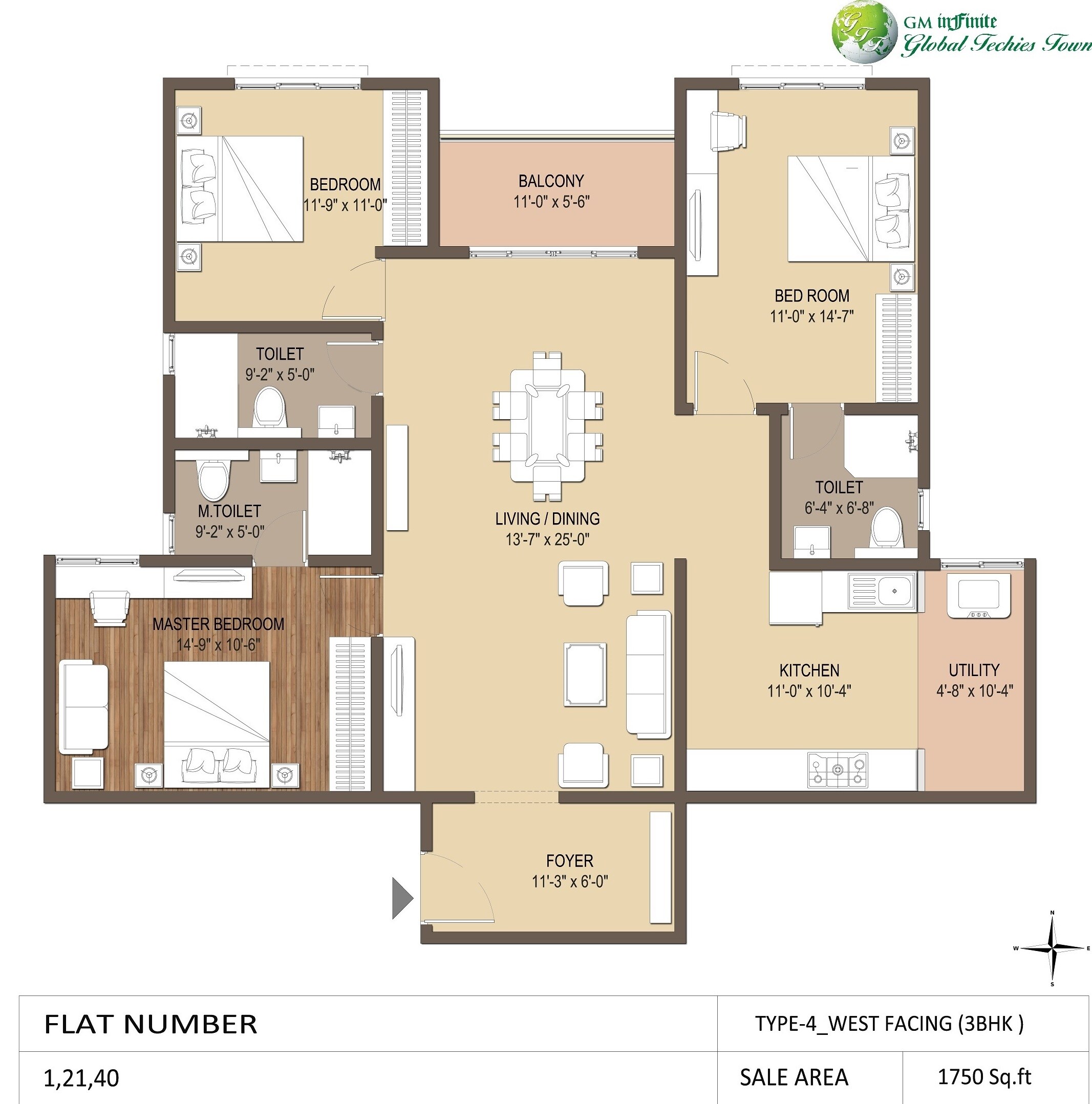 Other, gm-global-techies-town 3 Bedroom 1150 Sq.Ft. Apartment In Electronic City Phase I Bangalore 8717352