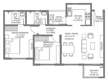  2 BHK Apartment at Godrej 24 Sarjapur, Sarjapur Road – for Rent
