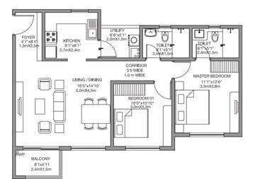  2 BHK Apartment at Godrej 24 Sarjapur, Sarjapur Road – for Rent