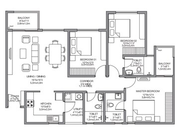  3 BHK Apartment at Godrej 24 Sarjapur, Sarjapur Road – for Sale