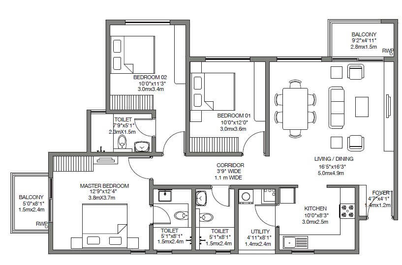  3 BHK Apartment at Godrej 24 Sarjapur, Sarjapur Road – for Sale
