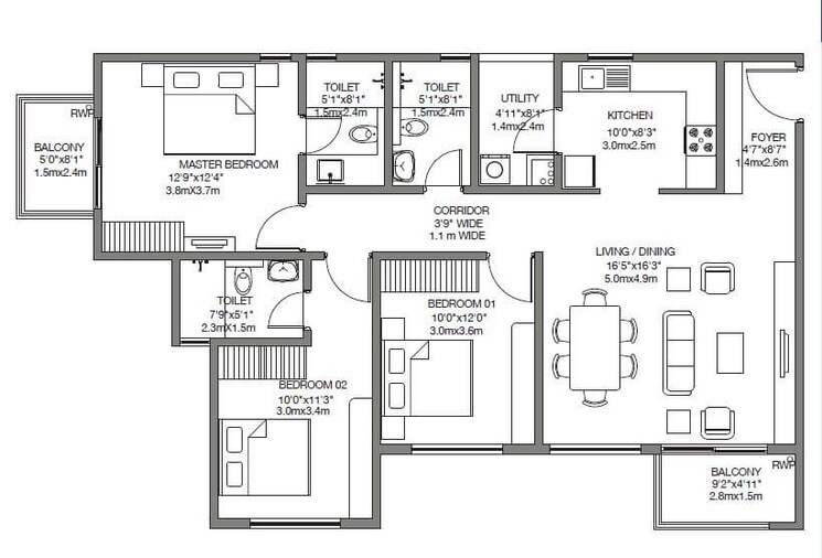 Other, godrej-24-sarjapur 3 Bedroom 1600 Sq.Ft. Apartment In Sarjapur Road Bangalore 9015803