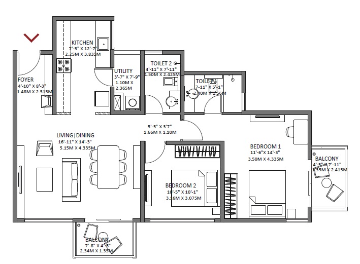 godrej air apartment 2bhk 1250sqft 1
