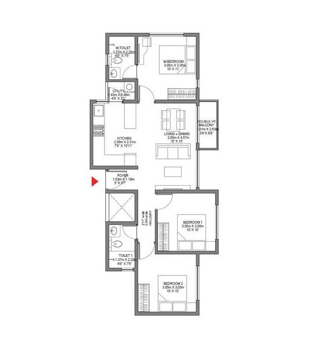  3 BHK Apartment at Godrej Ananda, Bagaluru – for Sale