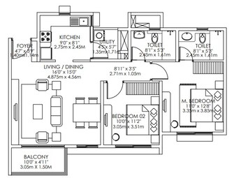 2 BHK Apartment For Resale in Godrej Aqua International Airport Road Bangalore  8100565