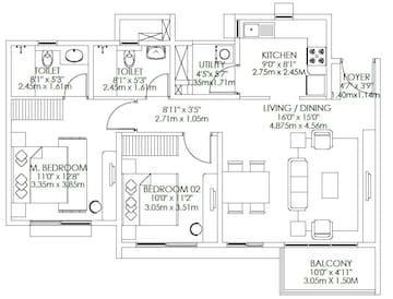  2 BHK Apartment at Godrej Aqua, International Airport Road – for Sale