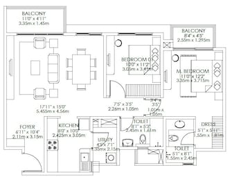 2 BHK Apartment For Rent in Godrej Aqua International Airport Road Bangalore  7502314