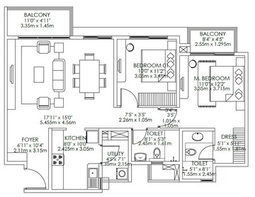  2 BHK Apartment at Godrej Aqua, International Airport Road – for Rent