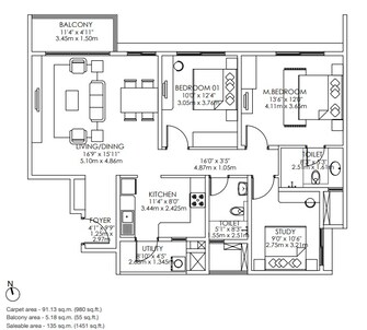 3 BHK Apartment For Resale in Godrej Aqua International Airport Road Bangalore  8023746