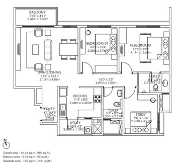  3 BHK Apartment at Godrej Aqua, International Airport Road – for Sale